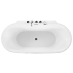 Badewanne freistehend weiss mit Armatur oval 170 x 80 cm ROTSO