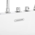 Badewanne freistehend weiss mit Armatur oval 170 x 80 cm ROTSO