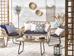 Lounge Set mit Tisch 4-Sitzer MINORI Polyrattan Beige