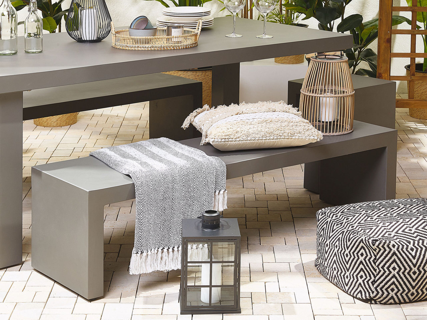 Gartenbank TARANTO 150 cm Beton Grau