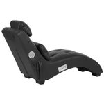Chaiselongue Kunstleder mit Bluetooth Lautsprecher USB-Port schwarz SIMORRE