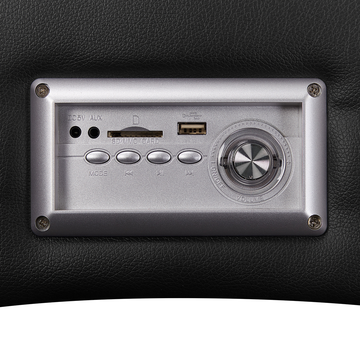 Chaiselongue Kunstleder mit Bluetooth Lautsprecher USB-Port schwarz SIMORRE
