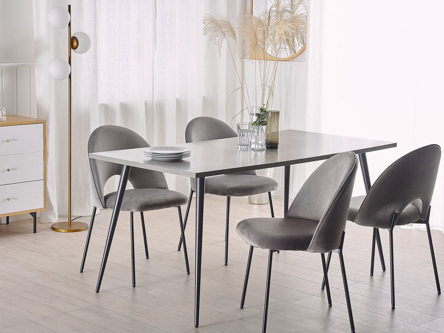 Esstisch SANTIAGO Grauer Betoneffekt 160 cm 80 cm