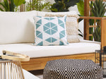 Gartenkissen 2er Set RIGOSA Geometrisches Muster 45 x 45 cm Hellblau