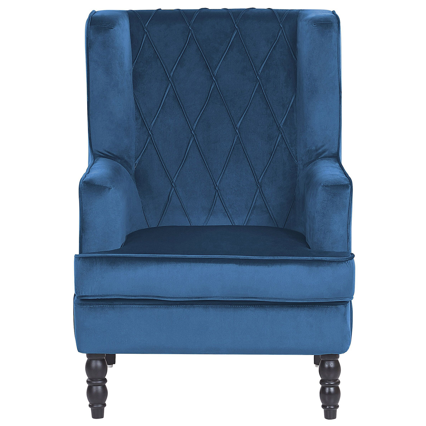 Sessel SANDSET mit Fussstütze Samtstoff Dunkelblau