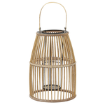 Windlichtsäulen HOSTE Bambusholz 32 cm Beige