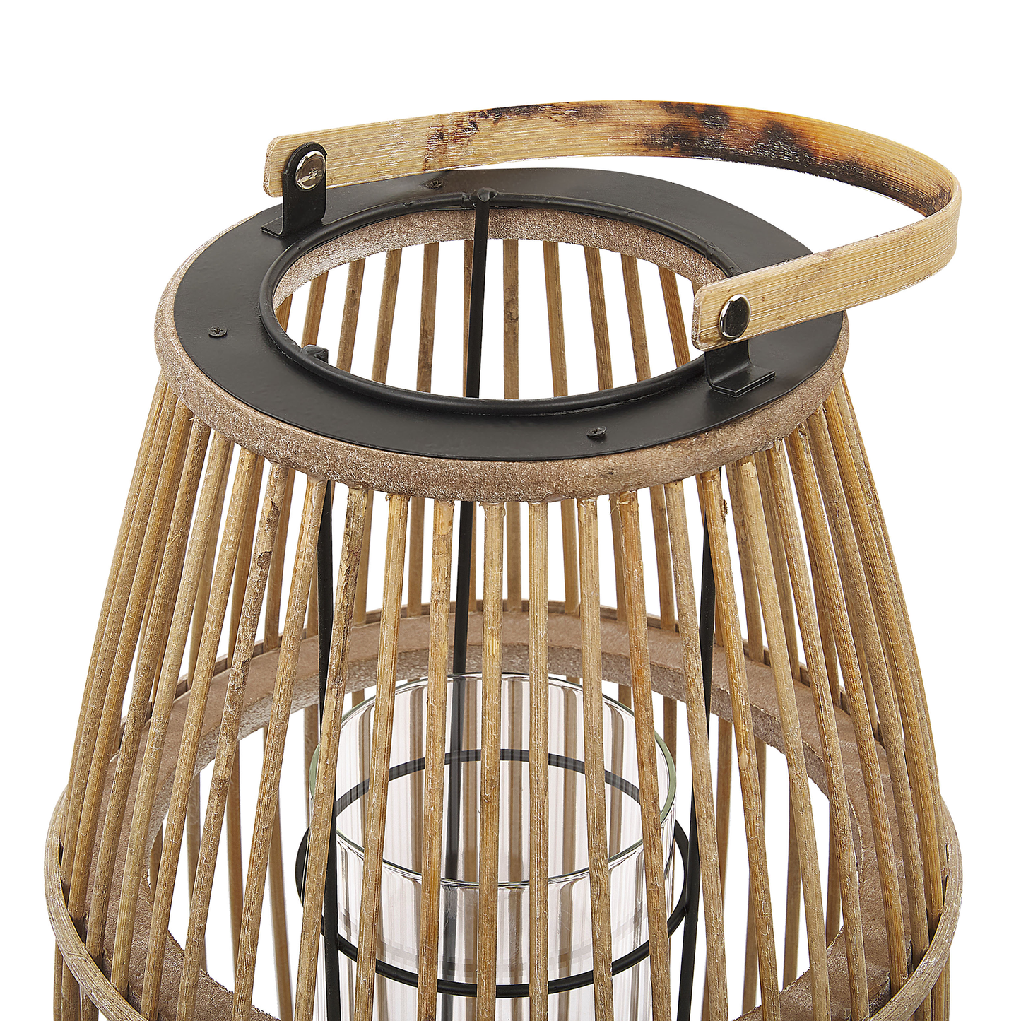 Windlichtsäulen HOSTE Bambusholz 32 cm Beige