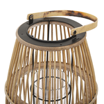 Windlichtsäulen HOSTE Bambusholz 32 cm Beige