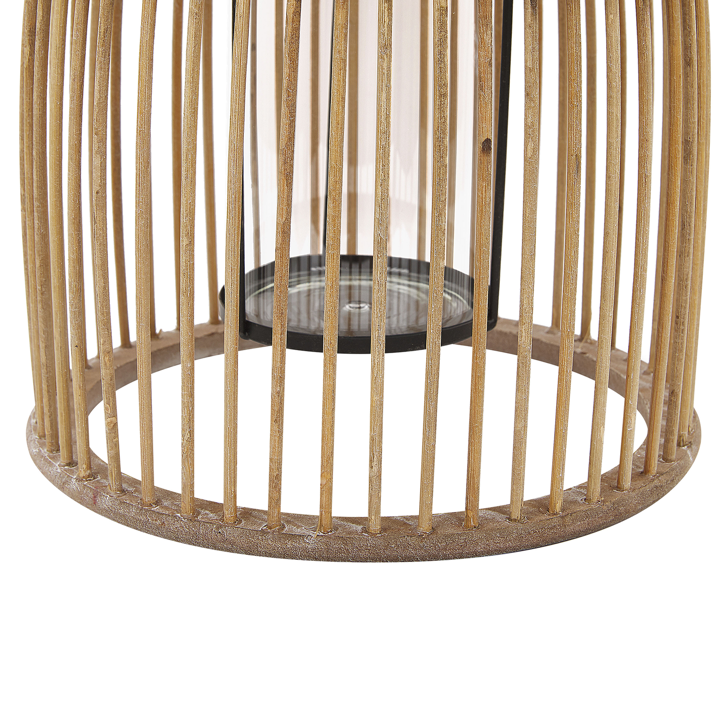 Windlichtsäulen HOSTE Bambusholz 32 cm Beige