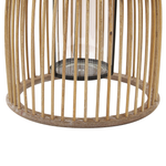 Windlichtsäulen HOSTE Bambusholz 32 cm Beige