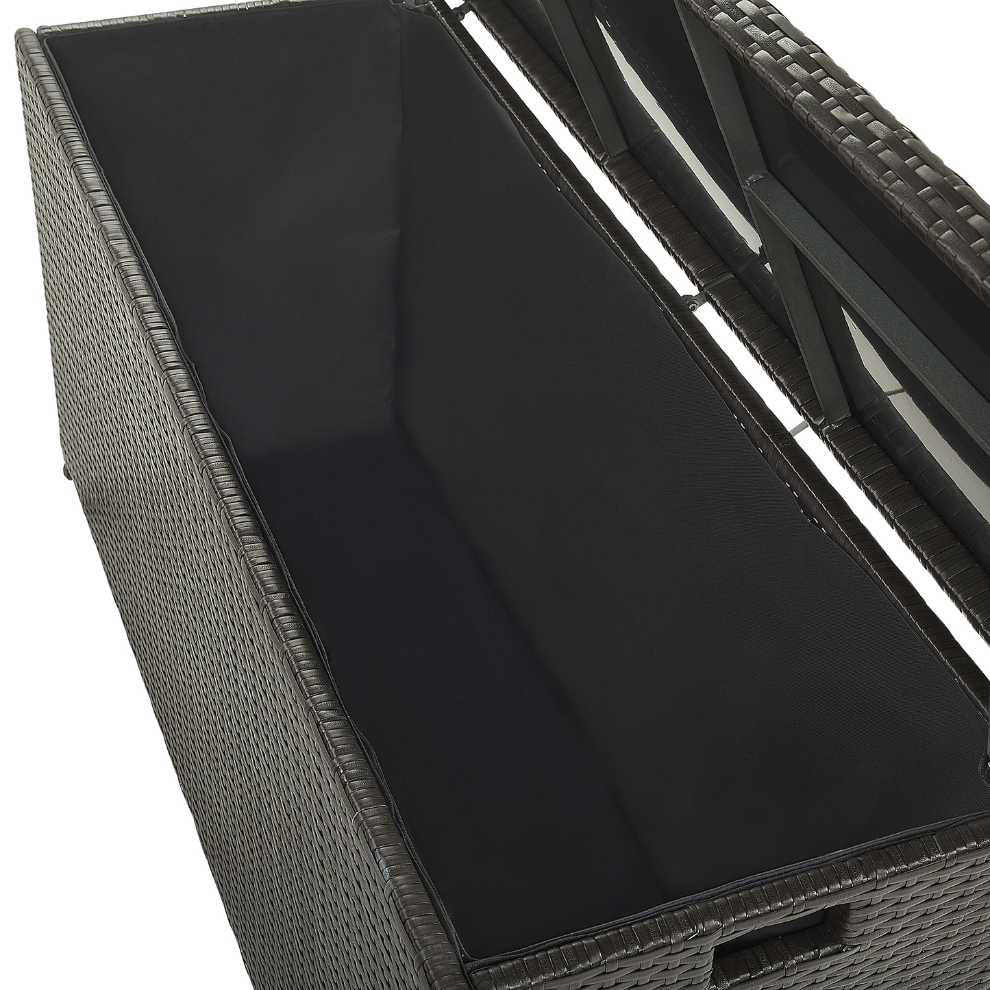 Aufbewahrungsbox MODENA Polyrattan 126 cm 46 cm Braun