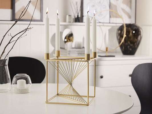 Kerzenständer MINDORO Metall 23 cm Gold