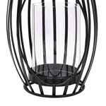 Windlichtsäulen LOMBOK Metall 38 cm Schwarz