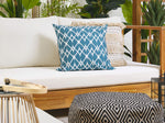 Gartenkissen 2er Set ANAGNI Geometrisches Muster 45 x 45 cm Blau
