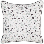 Dekokissen 2er Set LAVENDER Samtstoff 45 x 45 cm Weiss Terrazzo Optik