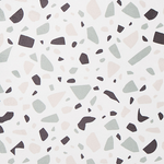 Dekokissen 2er Set LAVENDER Samtstoff 45 x 45 cm Weiss Terrazzo Optik
