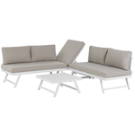 Garten Ecksofa mit Tisch 5-Sitzer COCCORINO Metall Taupe