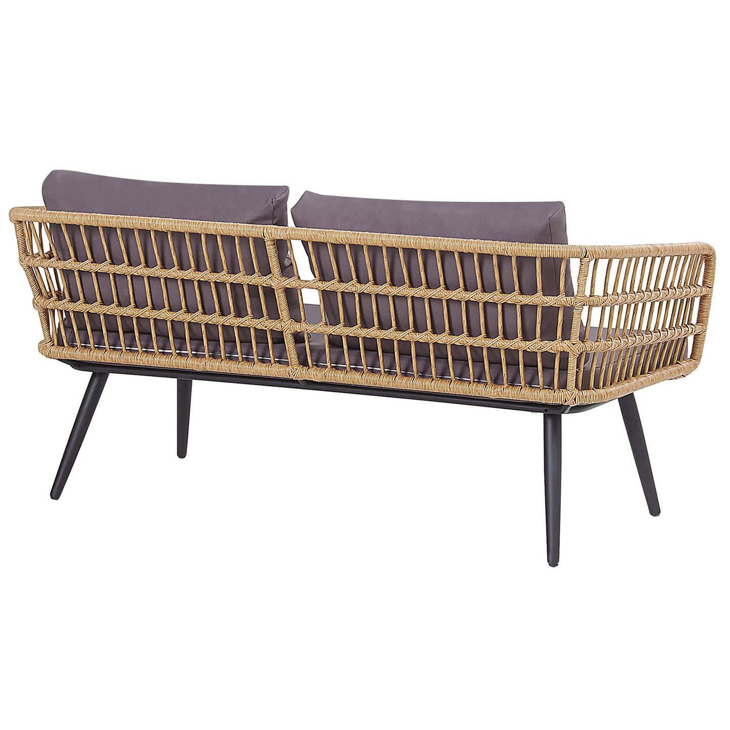 Lounge Set mit Tisch 4-Sitzer FOBELLO Polyrattan Beige
