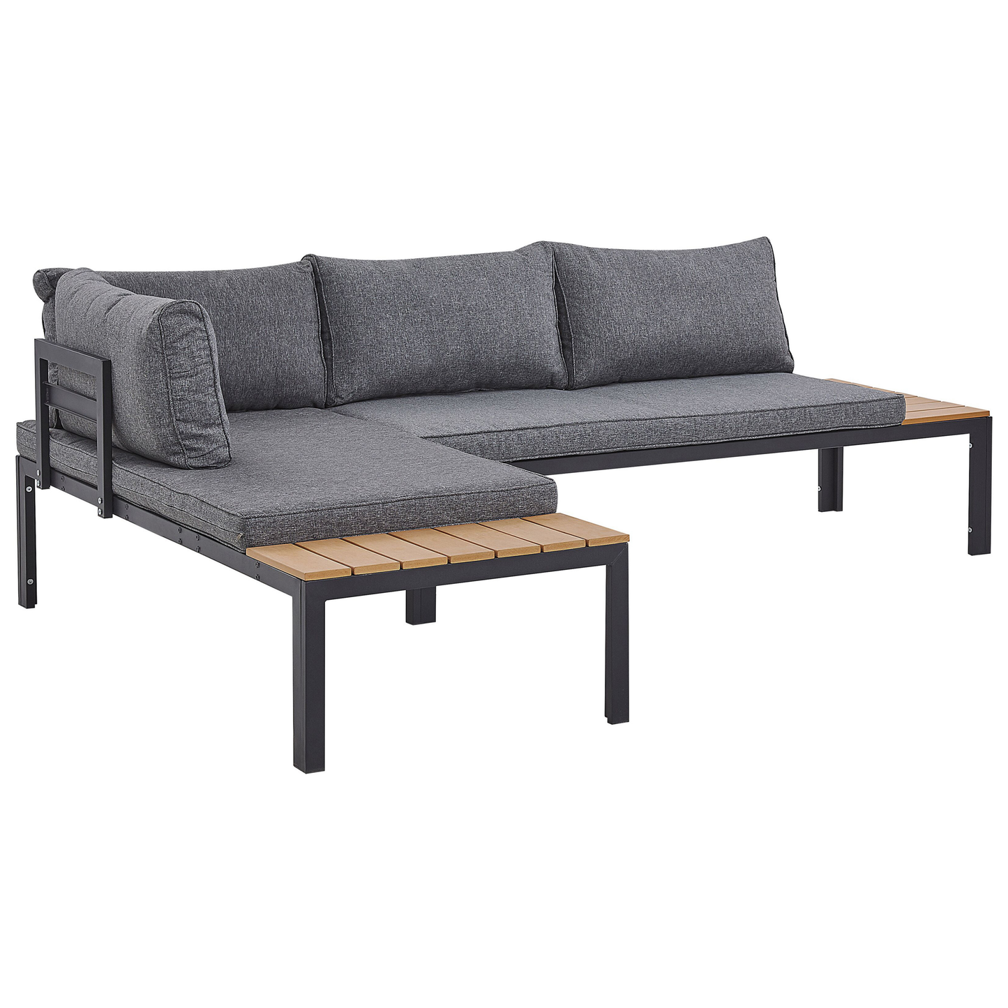 Garten Ecksofa mit Tisch 4-Sitzer PIENZA rechtsseitig modular Grau