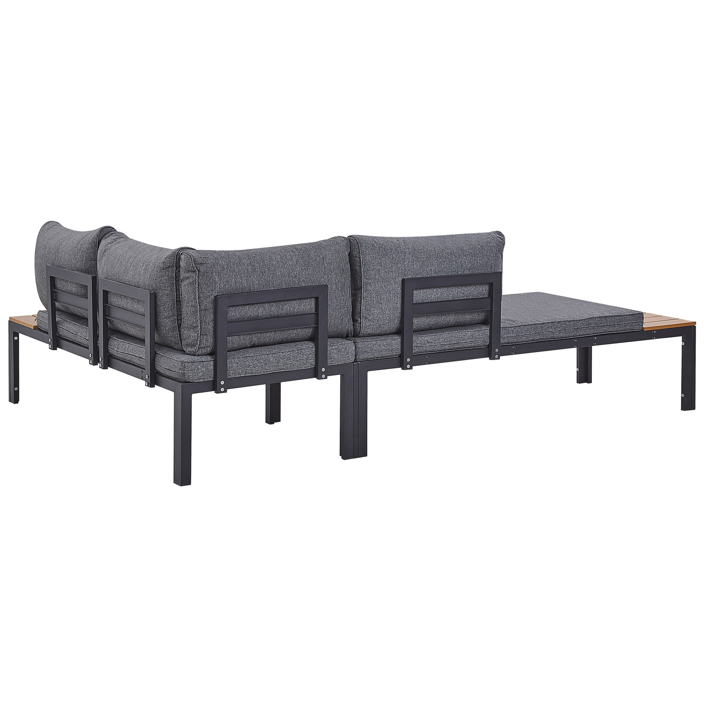 Garten Ecksofa mit Tisch 4-Sitzer PIENZA rechtsseitig modular Grau
