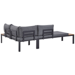 Garten Ecksofa mit Tisch 4-Sitzer PIENZA rechtsseitig modular Grau