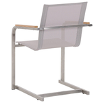 Gartenstuhl 2er Set COSOLETO Edelstahl Beige