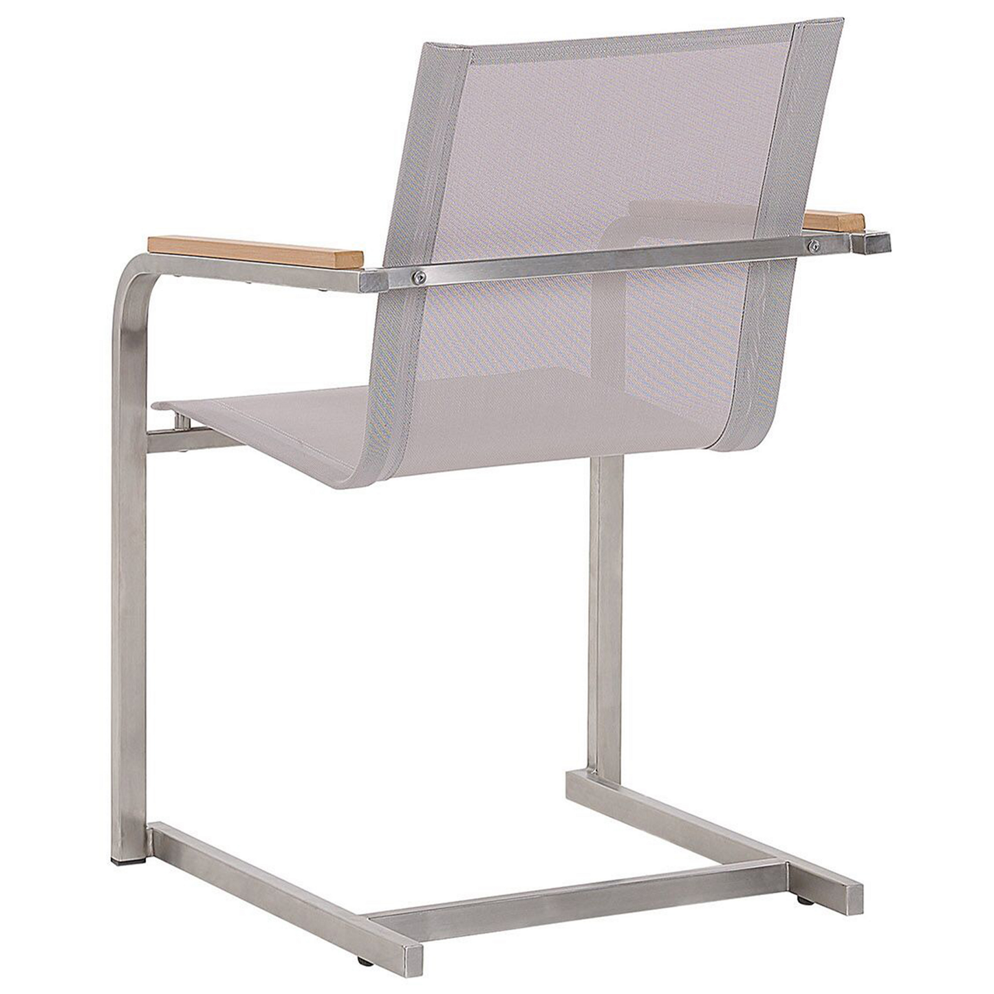 Gartenstuhl 6er Set COSOLETO Edelstahl Beige