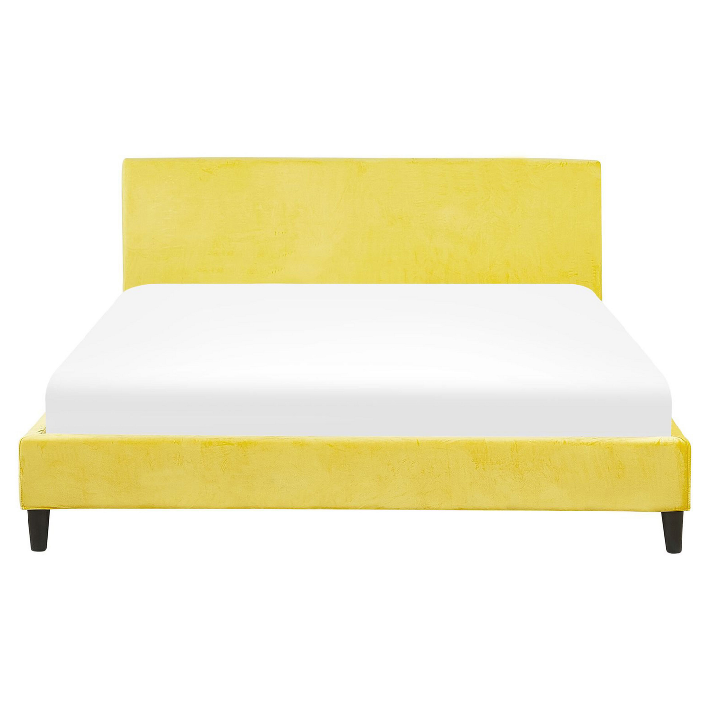 Bett mit Lattenrost Samtstoff FITOU 160 x 200 cm Gelb