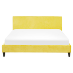 Bett mit Lattenrost Samtstoff FITOU 160 x 200 cm Gelb