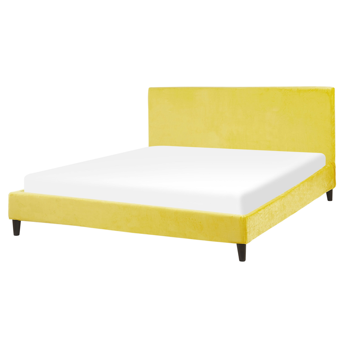 Bettrahmenbezug Samtstoff FITOU 160 x 200 cm Gelb