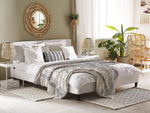 Bett mit Lattenrost Samtstoff FITOU 160 x 200 cm Weiss