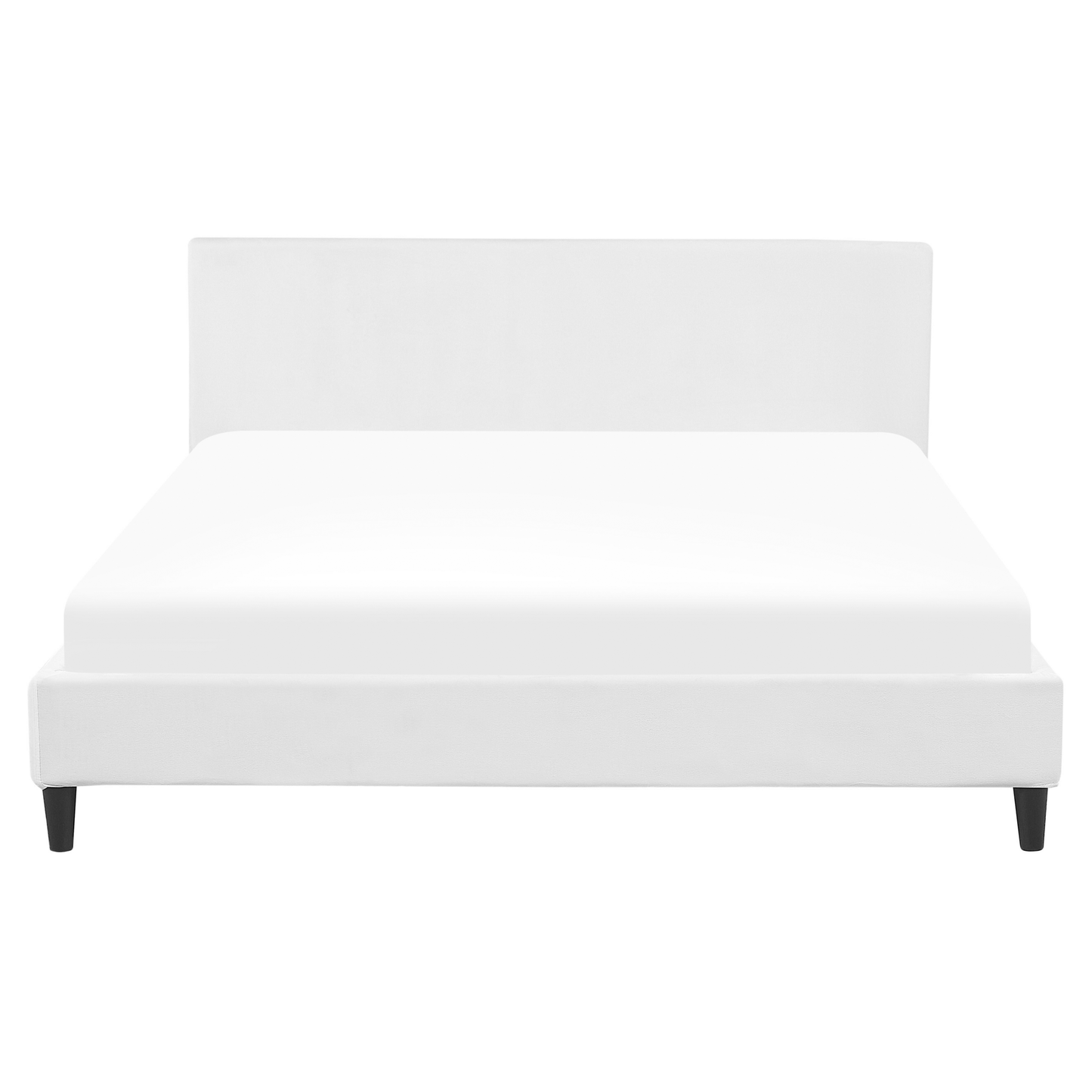 Bett mit Lattenrost Samtstoff FITOU 160 x 200 cm Weiss