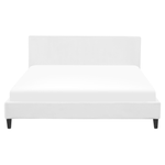 Bett mit Lattenrost Samtstoff FITOU 160 x 200 cm Weiss
