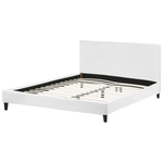 Bett mit Lattenrost Samtstoff FITOU 180 x 200 cm Weiss