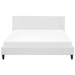 Bettrahmenbezug Samtstoff FITOU 180 x 200 cm Weiss