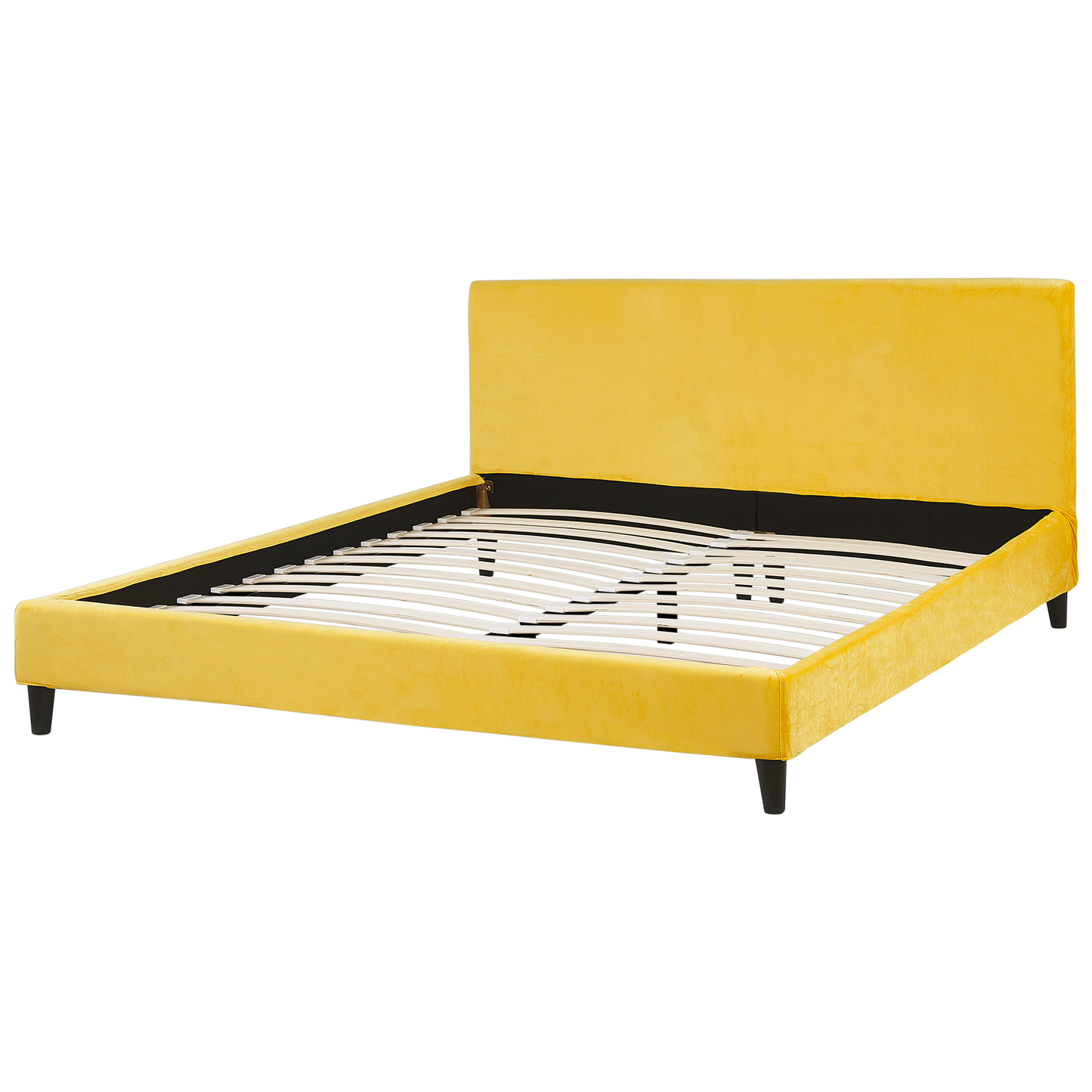 Bett mit Lattenrost Samtstoff FITOU 180 x 200 cm Gelb