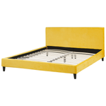 Bett mit Lattenrost Samtstoff FITOU 180 x 200 cm Gelb
