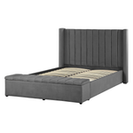 Bett mit Stauraumbank Samtstoff NOYERS 140 x 200 cm Grau