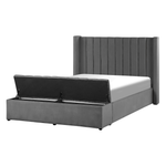 Bett mit Stauraumbank Samtstoff NOYERS 140 x 200 cm Grau
