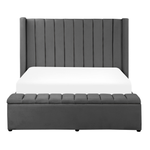Bett mit Stauraumbank Samtstoff NOYERS 140 x 200 cm Grau