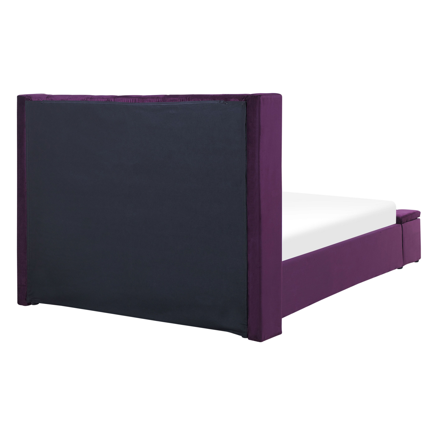 Bett mit Stauraumbank Samtstoff NOYERS 140 x 200 cm Purpur