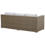 Lounge Set mit Tisch und Ottomane 5-Sitzer BELLUNO Polyrattan Weiss