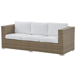 Lounge Set mit Tisch und Ottomane 5-Sitzer BELLUNO Polyrattan Weiss