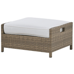 Lounge Set mit Tisch und Ottomane 5-Sitzer BELLUNO Polyrattan Weiss