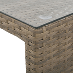 Lounge Set mit Tisch und Ottomane 5-Sitzer BELLUNO Polyrattan Weiss