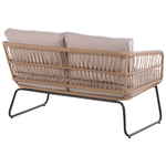Lounge Set mit Tisch 4-Sitzer RAVELLO Polyrattan Naturfarben