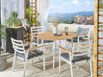 Set mit 4 Stühlen und Sitzkissen CAVOLI Metall Grau