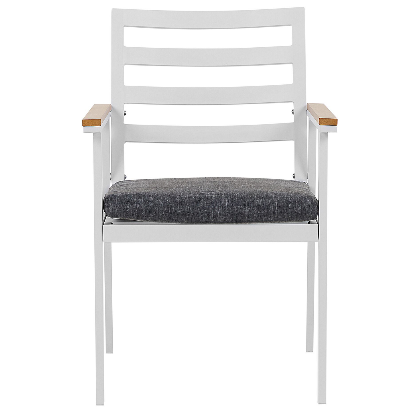 Set mit 4 Stühlen und Sitzkissen CAVOLI Metall Grau