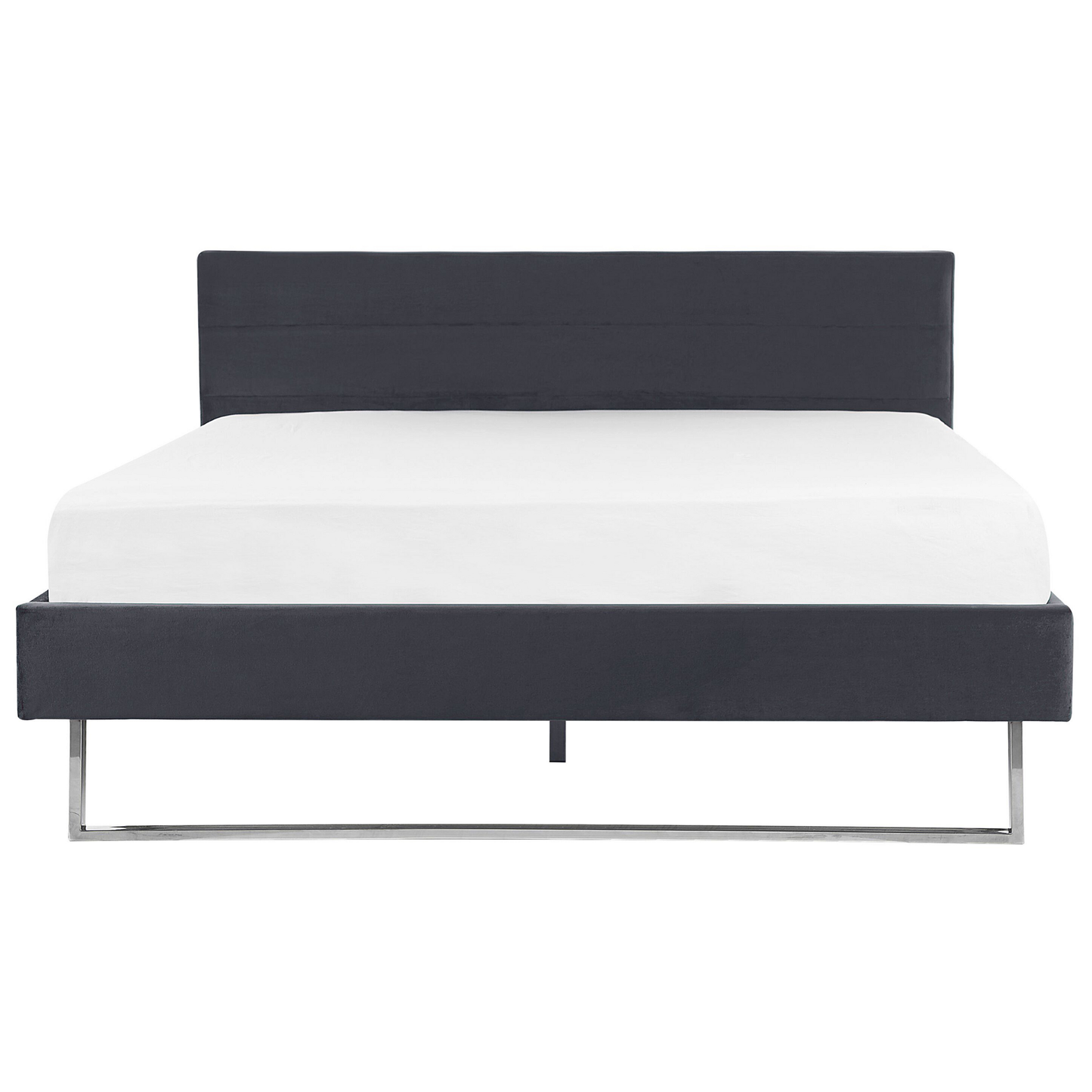 Bett mit Lattenrost Samtstoff BELLOU 180 x 200 cm Dunkelgrau