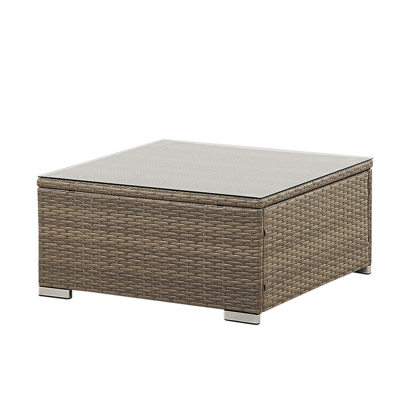 Garten Ecksofa mit Tisch 6-Sitzer BELVEDERE Polyrattan Braun